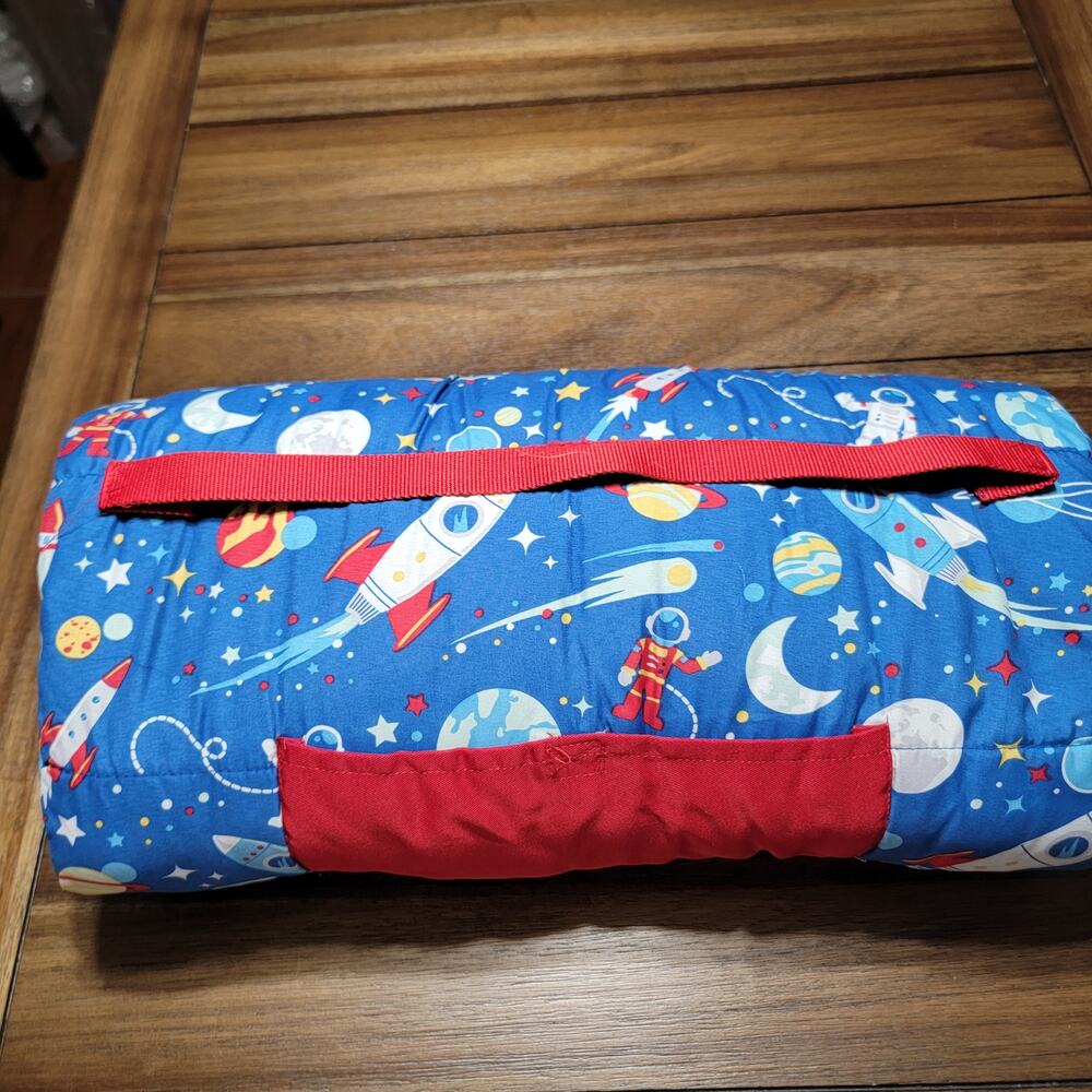 Stephen Joseph Astronaut Space Themed Child's Roll Up Nap Mat w/ Shoulder Strap - Picture 7 of 7